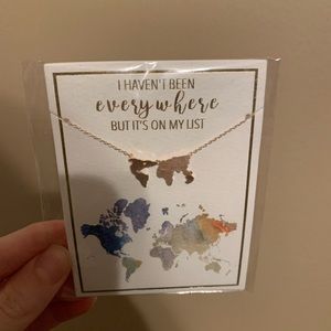 NWT ROSE GOLD WORLD NECKLACE